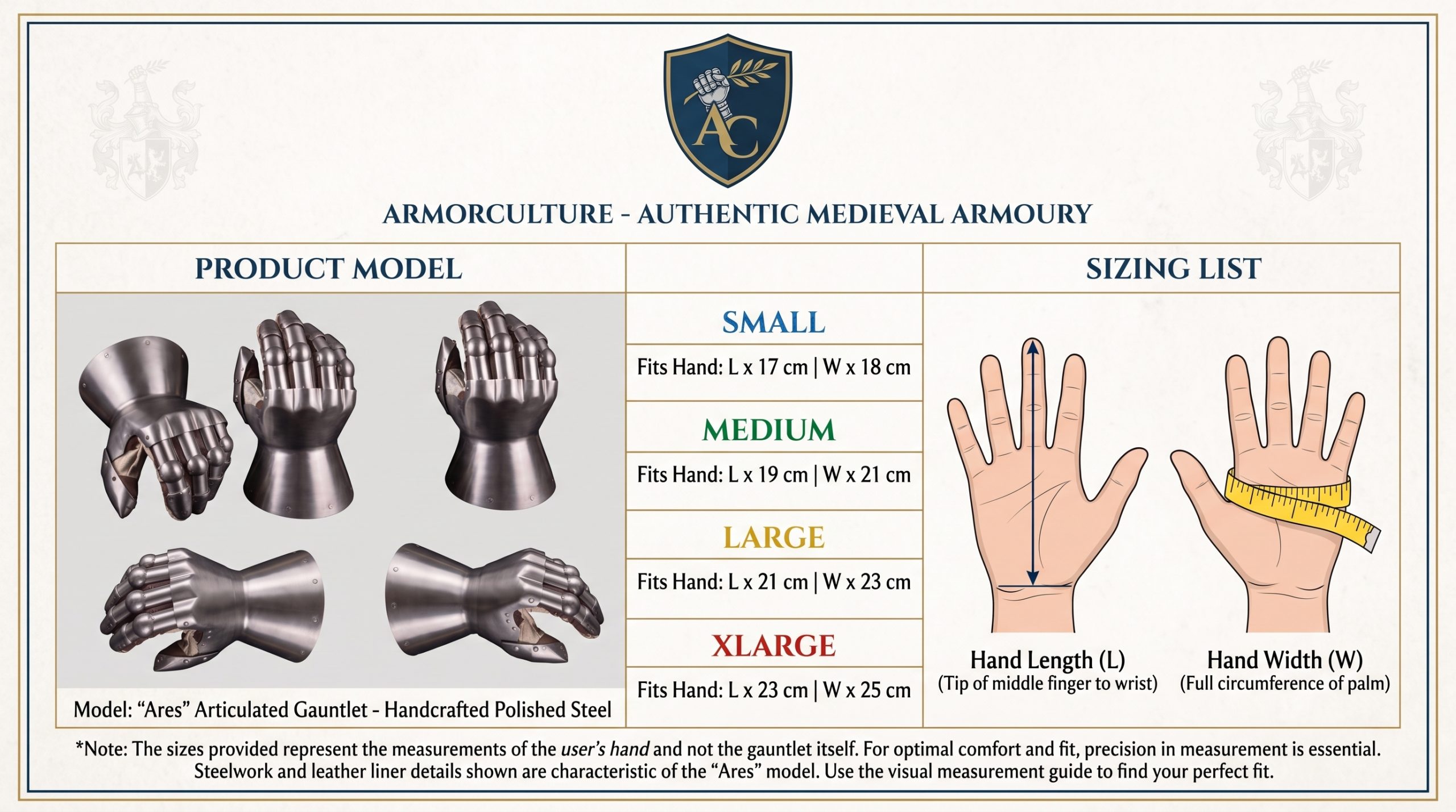 Hourglass Finger Gauntlets - Steel Combat Gauntlets with Leather Gloves for Buhurt & SCA