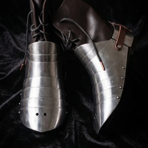 Steel Sabatons with Leather Boots – Stainless Steel Foot Armor for Buhurt & SCA