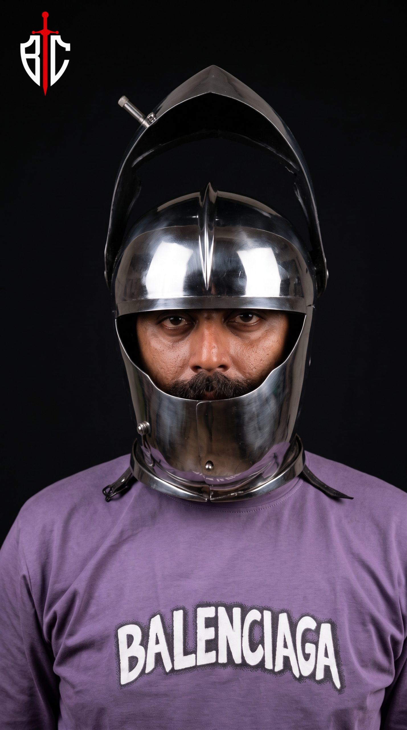 Armet Helmet 15th Century Steel Combat Helmet with Removable Bevor for SCA & Buhurt